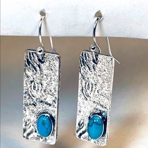 Silver dangling earrings gem stone